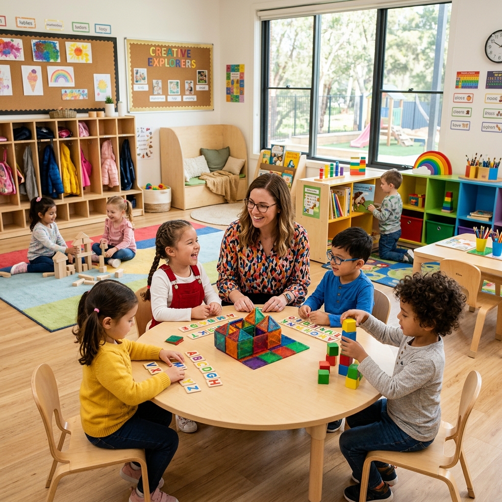 Children reading in warm environment